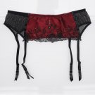 Sexy Black Red Paillette Lace Gazue Persepective Women/female Garter belt for stocking Metal clips B