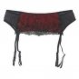 Sexy Black Red Paillette Lace Gazue Persepective Women/female Garter belt for stocking Metal clips B