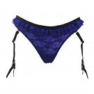 Fashion Royal blue  Lace Gauze Removable Straps women/female/lady Garter belt with Thong for Stockin