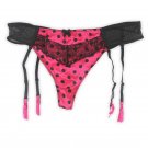 Fashion Plus Size Rose Lace Gauze  Dotted Decoration Removable Straps women/female Garter belt with 