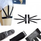 Black Polyester Men\'s T-shirt Garter 2.5cm width adjustable women\'s stockings strap elastic ligas 
