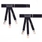 Black Polyester Men\'s T-shirt Garter 2.5cm width adjustable women\'s stockings strap elastic ligas