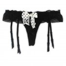 Plus Size Bow velvet Removable Straps Metal Clips women/female/lady Garter belt with G-String for St