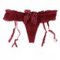 Plus Size Bow velvet Removable Straps Metal Clips women/female/lady Garter belt with G-String for St