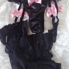 Special lingerie suspenders two piece Bowknot is even T pants type 3822 black garter + silk stocking