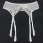 New White Embroidery Floral Bow Gauze Metal Clips women/female sexy garter belt for stocking, Fashio