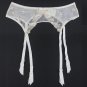 New White Embroidery Floral Bow Gauze Metal Clips women/female sexy garter belt for stocking, Fashio