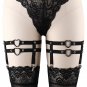 2017 Women Sexy Leg Harness Garter Tight Clip Thigh Belt Pastel Goth Punk Soft Elastic Black Stockin