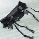 Plus Size XL Garters Sexy Black Garters Belts Big Bowknots Suspenders Belts Gauze Stockings with Gar