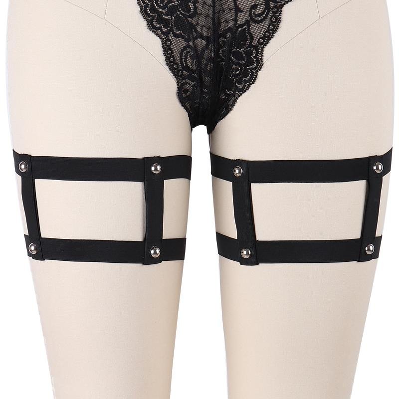 Womens Garter Pair Black Stocking Suspender Belt Sock Elastic Thigh