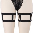 Womens Garter Pair Black Stocking Suspender Belt Sock Elastic Thigh Bondage Leg Harness Body Cage Li