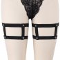 Womens Garter Pair Black Stocking Suspender Belt Sock Elastic Thigh Bondage Leg Harness Body Cage Li