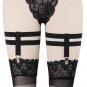 Womens Garter Pair Black Stocking Suspender Belt Sock Elastic Thigh Bondage Leg Harness Body Cage Li