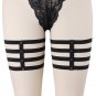 Womens Garter Pair Black Stocking Suspender Belt Sock Elastic Thigh Bondage Leg Harness Body Cage Li
