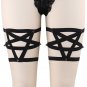 Womens Garter Pair Black Stocking Suspender Belt Sock Elastic Thigh Bondage Leg Harness Body Cage Li