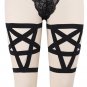 Womens Garter Pair Black Stocking Suspender Belt Sock Elastic Thigh Bondage Leg Harness Body Cage Li