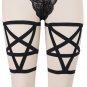 Womens Garter Pair Black Stocking Suspender Belt Sock Elastic Thigh Bondage Leg Harness Body Cage Li