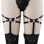 Pentagram Garter Goth Punk heart Women Leg Garter Black Stocking Suspender Belt Soft Elastic Thigh B