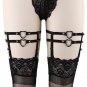 Pentagram Garter Goth Punk heart Women Leg Garter Black Stocking Suspender Belt Soft Elastic Thigh B