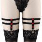 Womens Leg Ring Harness Garter Thigh Belt Pastel Goth Rivet Heart Punk Soft Elastic Black Stocking S