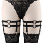 Womens Leg Ring Harness Garter Thigh Belt Pastel Goth Rivet Heart Punk Soft Elastic Black Stocking S