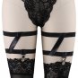Womens Leg Ring Harness Garter Thigh Belt Pastel Goth Rivet Heart Punk Soft Elastic Black Stocking S