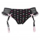 Plus size Removable straps gauze Black women/female sexy Garters Belts for Stockings, Metal clip/buc