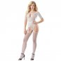 Hot Ladies Fishnet Bodysuit Garters Stockings Short Sleeve Open Bust Sexy Bodystocking Nightwear Plu