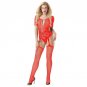 Hot Ladies Fishnet Bodysuit Garters Stockings Short Sleeve Open Bust Sexy Bodystocking Nightwear Plu