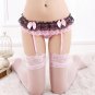 2017 Jartiye Sexy Garter Belt Lace Goth Women Ultrathin Suspender Belt Sheer Thigh High Stockings Pa