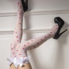 Ladies Vintage Sexy Stockings Lace White Tights Top Elasticity Fashion New Womens Sexy Garter Belt W