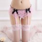 Foreign Sexy Underwear Temptation Perspective Lace Garter Collocation Long Canister Set Bridal Stock