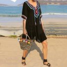 Bohemian Fashion 2017 Summer Dress Women Embroidery Mini Dress Ladies Short Sleeve V Neck Ruffles Ta