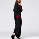 Elegant Women Crew Neck Patchwork Bell Sleeve Long Maxi Dress Oversized Ladies Casual Loose Baggy Fu