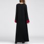 Elegant Women Crew Neck Patchwork Bell Sleeve Long Maxi Dress Oversized Ladies Casual Loose Baggy Fu