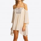 New Arrival 2017 Women Dress Summer Lace Patchwork Mini Dresses Sexy Backless Off Shoulder Asymmetri