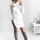 Womens Turtleneck Knitted Dress 2017 Autumn Winter Long Sleeve Bodycon Party Ladies Cocktail Mini Dr