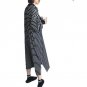 Autumn Women Striped Dresses Long Sleeve Stand Collar Dress Split Side Patchwork Vestidos Oversized 