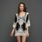 New Arrival 2017 Summer Dress Women Sexy Embroidery Beach Dresses Sexy Lace Crochet Hollow Out Tops 
