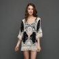 New Arrival 2017 Summer Dress Women Sexy Embroidery Beach Dresses Sexy Lace Crochet Hollow Out Tops