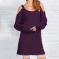 New Arrival 2017 Autumn Women Mini Dress Off Shoulder Long Sleeve Lace Hem Patchwork Casual Loose Dr