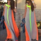 2017 Summer Women Sleeveless Maxi Dress Boho Contrast Color Beach Party Long Dress Femininas Casual 