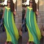 2017 Summer Women Sleeveless Maxi Dress Boho Contrast Color Beach Party Long Dress Femininas Casual 