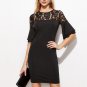2017 Summer Mini Dress Elegant Women Lace Patchwork Hollow Out Party Dresses Butterfly Sleeve Bodyco