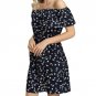 Off Shoulder Black Dress Women Strapless Slash Neck Striped Print Girl Sundress Party Beach Casual A