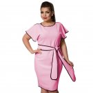 Women Elegant Dresses 2017 Summer Spring O-neck Knee-Length Patchwork Casual Sashes Dress Party Dres