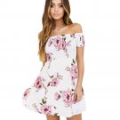 Off Shoulder Dress 2017 Fashion Women Floral Printing Beach Casual Evening Party Short vestidos de t