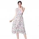 Summer Dress Sexy Women Long Bohemia Sleeveless Floral Print Beach Mid-Calf Party Casual A-Line Dres