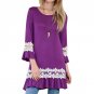 New Arrival 2017 Autumn Women Mini Dress Ladies Lace Crochet Vestidos Casual O Neck 3/4 Sleeve Ruffl