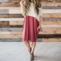 2017 Women Summer Dress Elegant Short Sleeve O Neck Midi Dresses Fashion Ladies Casual Loose Pockets